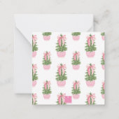 Pink Bow Ginger Jar Christmas Tree Foto Mitteilungskarte (Rückseite)