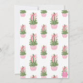 Pink Bow Ginger Jar Christmas Tree Party Einladung (Rückseite)