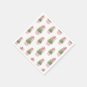 Pink Bow Ginger Jar Christmas Tree Serviette (Ecke)