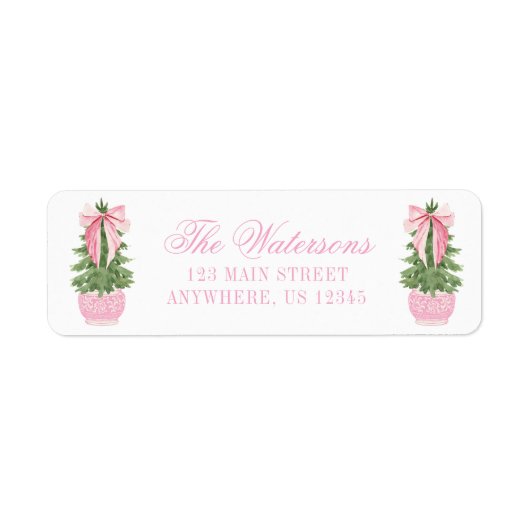 Pink Bow Ginger Jar Weihnachtsbaum Adresse (Vorne)