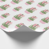Pink Bow Ginger Jar Weihnachtsbaum Geschenkpapier (Ecke)