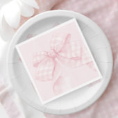 Pink Bow Gingham Baby Dusche Serviette