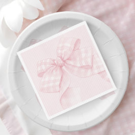 Pink Bow Gingham Baby Dusche Serviette