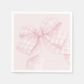 Pink Bow Gingham Baby Dusche Serviette (Vorderseite)