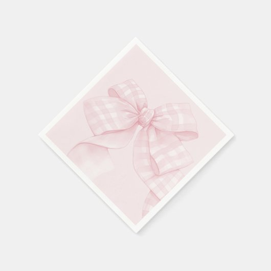 Pink Bow Gingham Baby Dusche Serviette (Ecke)