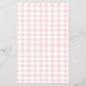Pink Bow Gingham Baby Shower Bingo Flyer (Hinten)