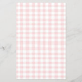 Pink Bow Gingham Baby Shower Bingo Flyer (Hinten)