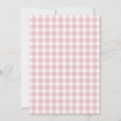 Pink Bow Gingham Daisy Clothesline I Einladung (Rückseite)