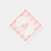 Pink Bow Gingham French Teddy Bear Baby Dusche Serviette (Ecke)