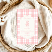 Pink Bow Gingham French Teddy Books for Baby Begleitkarte