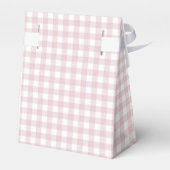 Pink Bow Gingham Teddy Bear Babydusche Geschenkschachtel (Rückseite)