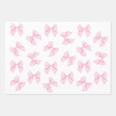 Pink Bow & Gingham Watercolor Wrapping Paper Set Geschenkpapier Set (Vorderseite 3)