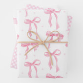 Pink Bow & Gingham Watercolor Wrapping Paper Set Geschenkpapier Set (Beispiel)
