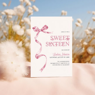 Pink Bow Girl 16 . Geburtstag 16. Geburtstag Einladung