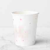 Pink Bow Girl 1. Geburtstag Party Pappbecher (Rückseite)