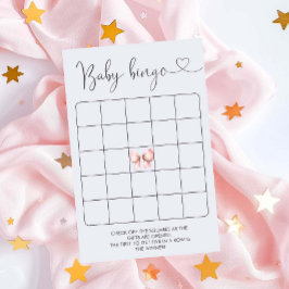 Pink Bow Girl Baby Dusche Bingo Spiel