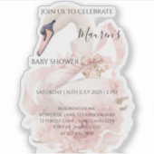 Pink Bow Girl Baby Shower Aufkleber (Vorderseite)
