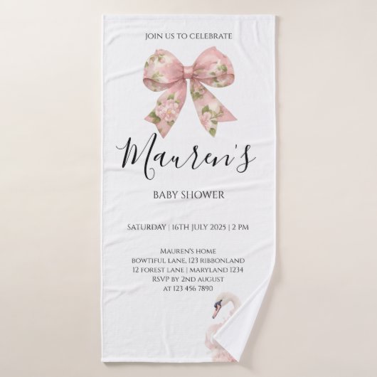 Pink Bow Girl Baby Shower  Badehandtuch (Badehandtuch)