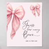  Pink Bow Girl Baby Shower Books for Baby Poster (Vorne)