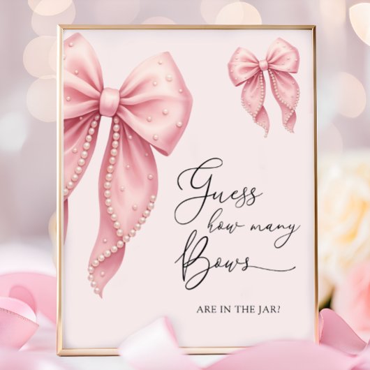  Pink Bow Girl Baby Shower Books for Baby Poster