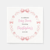 Pink Bow Girl Baby Shower – Cute & Fun Party Serviette (Vorderseite)
