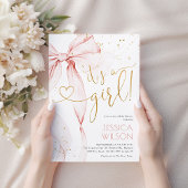 Pink Bow Girl Baby Shower Einladung