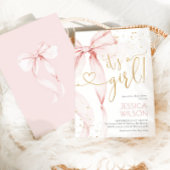 Pink Bow Girl Baby Shower Einladung
