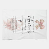 Pink Bow Girl Baby Shower Geschirrtuch (Horizontal)