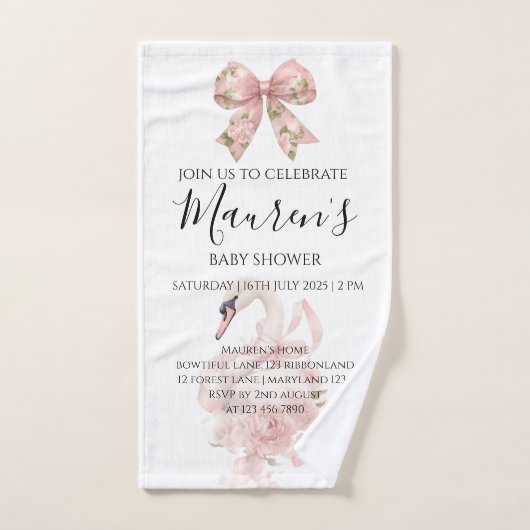 Pink Bow Girl Baby Shower  Handtuch (Handtuch)