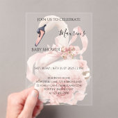 Pink Bow Girl Baby Shower Invitation Acryleinladungen (Insitu (Handheld))