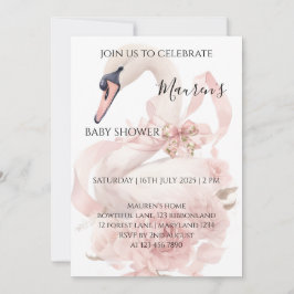 Pink Bow Girl Baby Shower Invitation Einladung