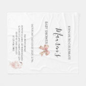 Pink Bow Girl Baby Shower Invitation Fleecedecke (Vorderseite (Horizontal))