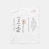 Pink Bow Girl Baby Shower Invitation Fleecedecke (Vorderseite)