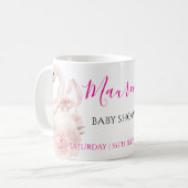 Pink Bow Girl Baby Shower Invitation Kaffeetasse (Vorderseite Links)