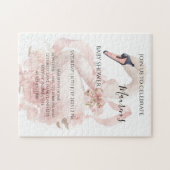Pink Bow Girl Baby Shower Invitation Puzzle (Horizontal)