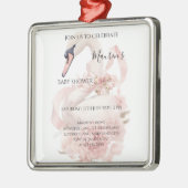 Pink Bow Girl Baby Shower  Ornament Aus Metall (Links)