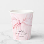 Pink Bow Girl Baby Shower Pappbecher (Vorderseite)