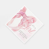 Pink Bow Girl Baby Shower Serviette (Ecke)