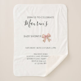 Pink Bow Girl Baby Shower  Sherpadecke