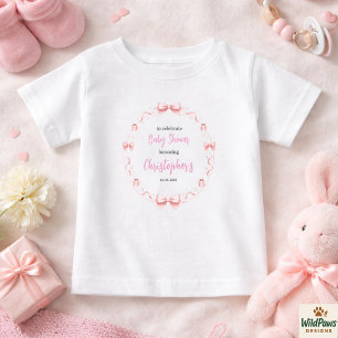 Pink Bow Girl Baby Shower – Süße und lustige Party T-shirt