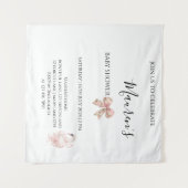 Pink Bow Girl Baby Shower  Wandteppich (Vorderseite (Horizontal))