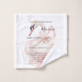 Pink Bow Girl Baby Shower  Waschlappen