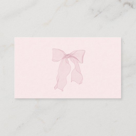 Pink Bow Girl Babyduschbücher für Kinder Begleitkarte (Rückseite)