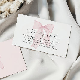 Pink Bow Girl Babyduschbücher für Kinder Begleitkarte