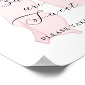 Pink Bow Girl Babydusche Babys sind süß Poster (Ecke)