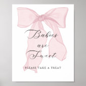 Pink Bow Girl Babydusche Babys sind süß Poster (Vorne)