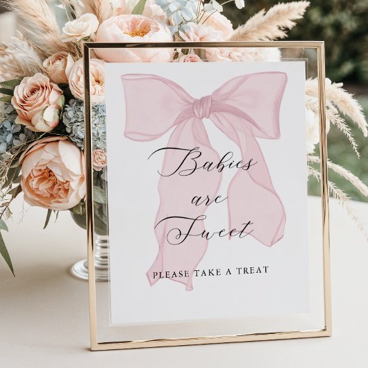 Pink Bow Girl Babydusche Babys sind süß Poster