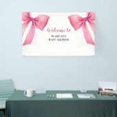 Pink Bow Girl Babydusche Banner (Messeveranstaltung)