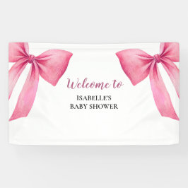 Pink Bow Girl Babydusche Banner