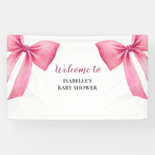 Pink Bow Girl Babydusche Banner